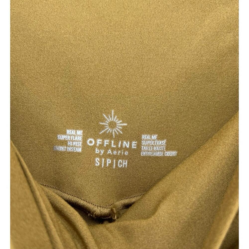 Aerie OFFLINE Real Me High-Waisted Crossover Super Flare Leggings Size S Brown